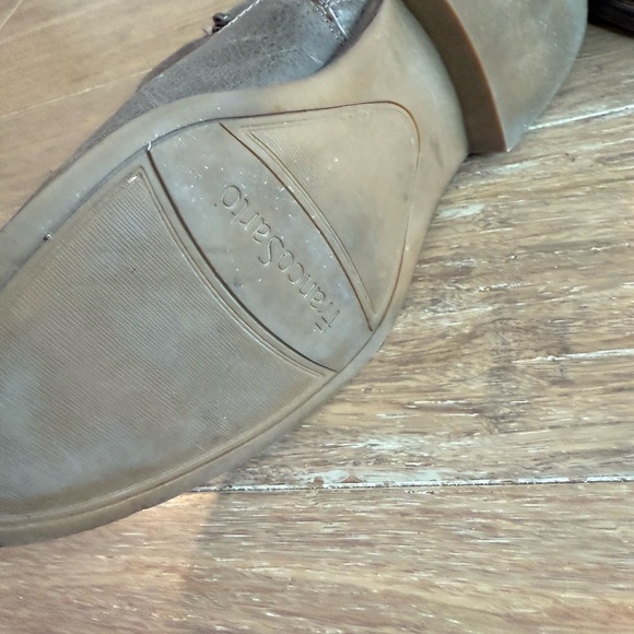 Franco Sarto Elin Gray Leather Ankle Boots Zip Pull Tab Size 9 - Picture 8 of 8